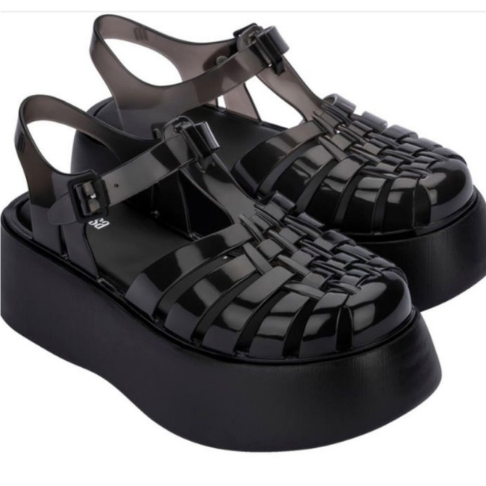 Melissa Black Fisherman Platform Sandals